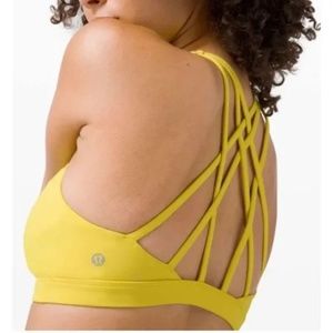 Lululemon Free To Be Serene Sports Bra  Yellow Serpentine Size 10